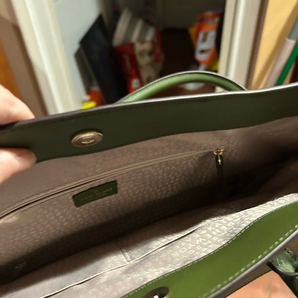 Kate Spade Olive Green Tote Bag computer bag large structured purse used - Picture 11 of 11